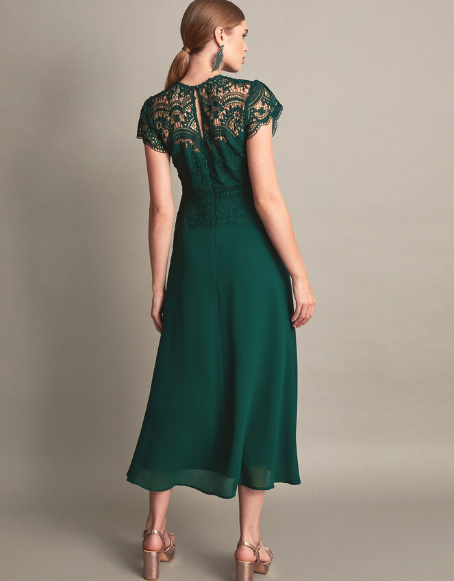 Monica Lace Midi Bridesmaid Dress, Green (GREEN), large