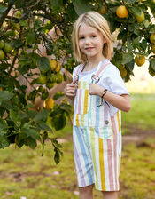 Dotty Dungarees Stripe Short Dungarees, Multi (MULTI), large
