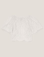 Lola Lace Short Sleeve Jacket, Ivory (IVORY), large