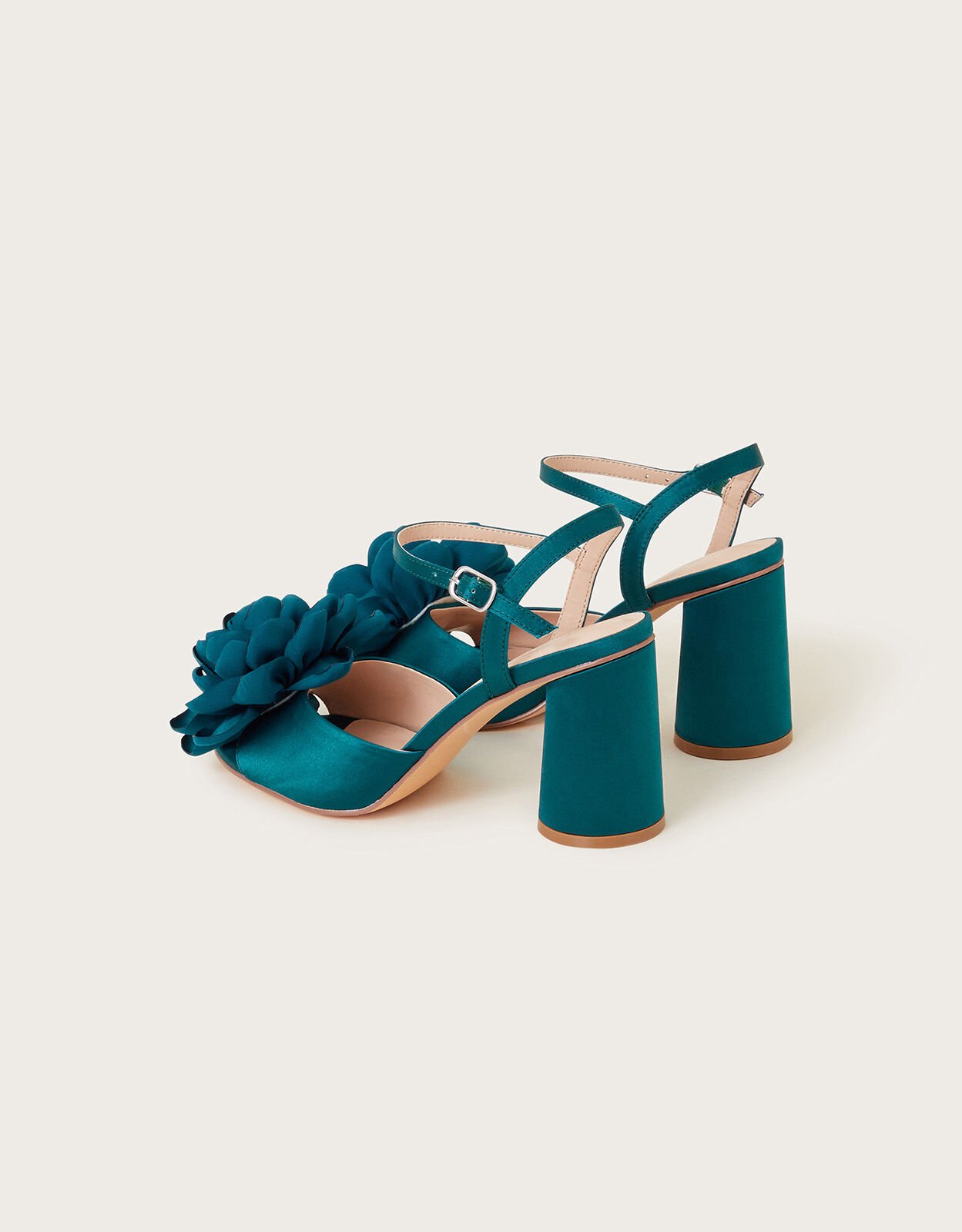 Teal block shop heel sandals
