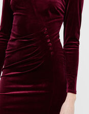 Elle Velvet Dress, Red (BERRY), large