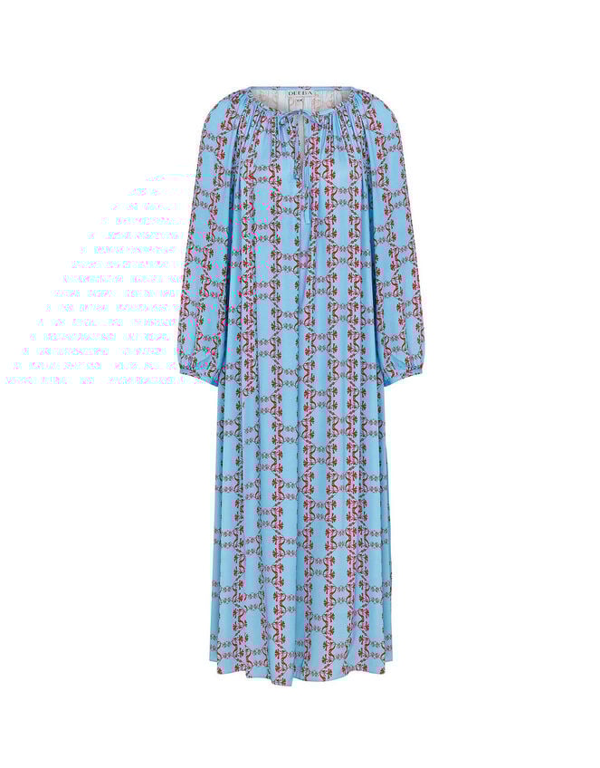 DEEBA Oozie Print Dress, Blue (BLUE), large