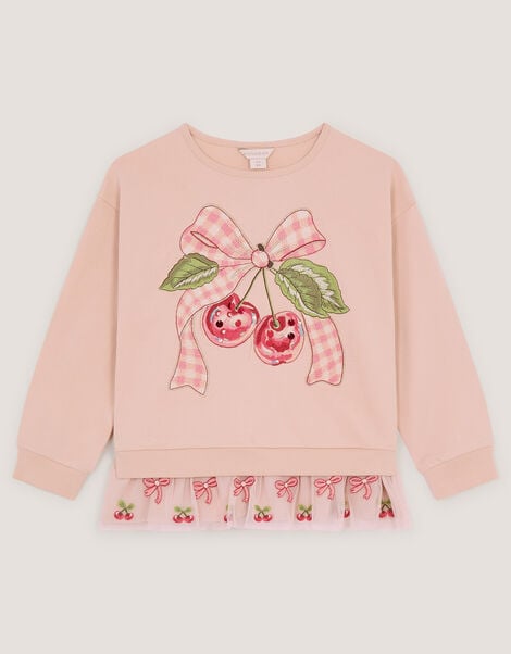 Mon Cheri Peplum Sweatshirt, Pink (PINK), large