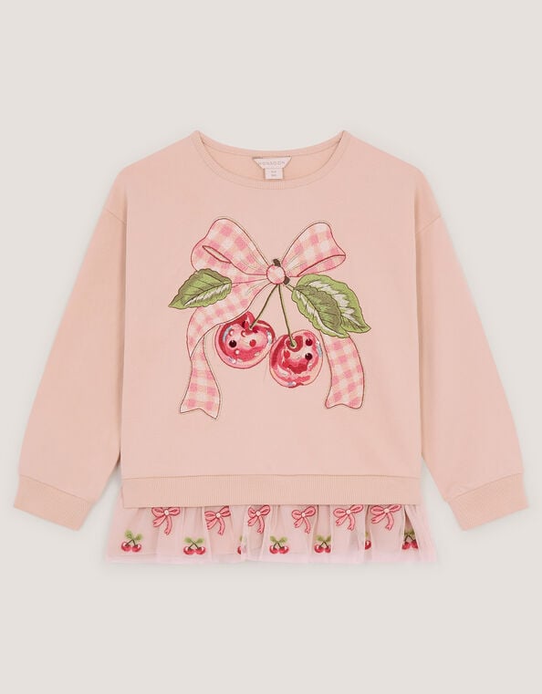 Mon Cheri Peplum Sweatshirt, Pink (PINK), large