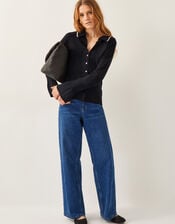 Bray Flute Sleeve Cardigan, Black (BLACK), large