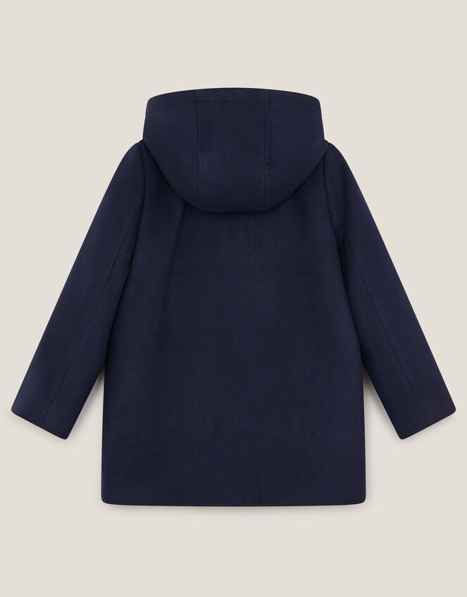 Hooded Duffle Coat, Blue (NAVY), large