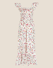 Pamela Print Dress in Sustainable Cotton, Ivory (IVORY), large