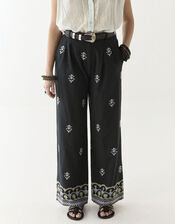 Maison Hotel Lolo Floral Straight-Leg Trousers, Black (BLACK), large