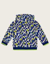 Checkerboard Monster Hoodie, Blue (BLUE), large