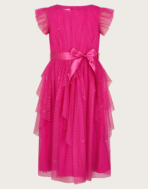 Stacie Waterfall Dress, Pink (MAGENTA), large