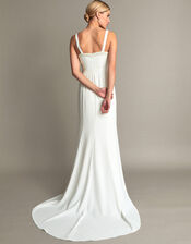 Kate Pearl Trim Bridal Maxi Dress, Ivory (IVORY), large