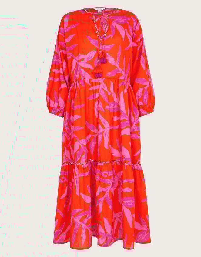 Arissa Palm Print Kaftan, Red (RED), large