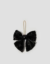 Sequin Bow Christmas Tree Decoration, Black (BLACK), large