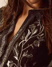 Josephine Long Sleeve Floral Embellished Maxi Dress, Brown (CHOCOLATE), large