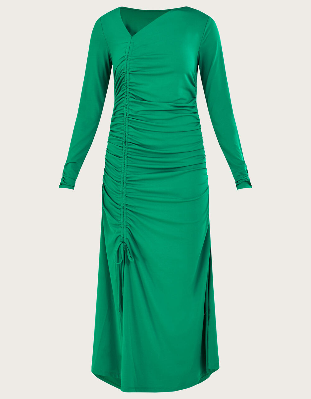 Ruched Side Jersey Dress Green Work Dresses Monsoon Global.