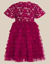 Shikha Bead Embellished Ruffle Party Dress, Purple (RASPBERRY), large