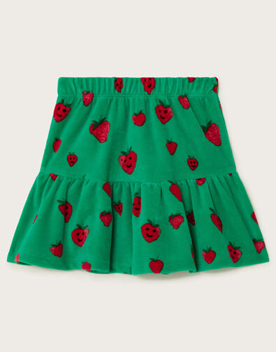 Strawberry Velour Skirt, Green (GREEN), large