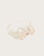 Swirl Diamante Bow Headband, , large