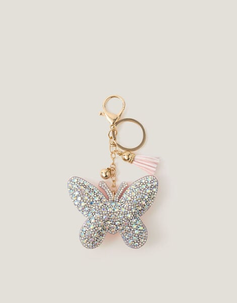 Rhinestone Butterfly Bag Charm, , large