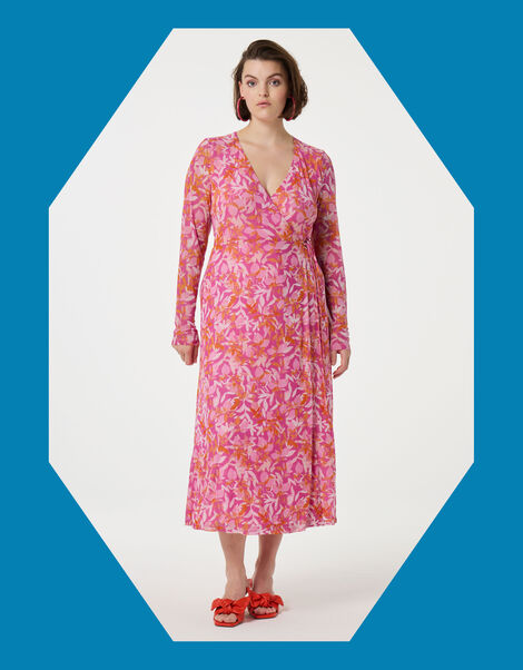 Fabienne Chapot Natty Wrap Midi Dress, Pink (PINK), large