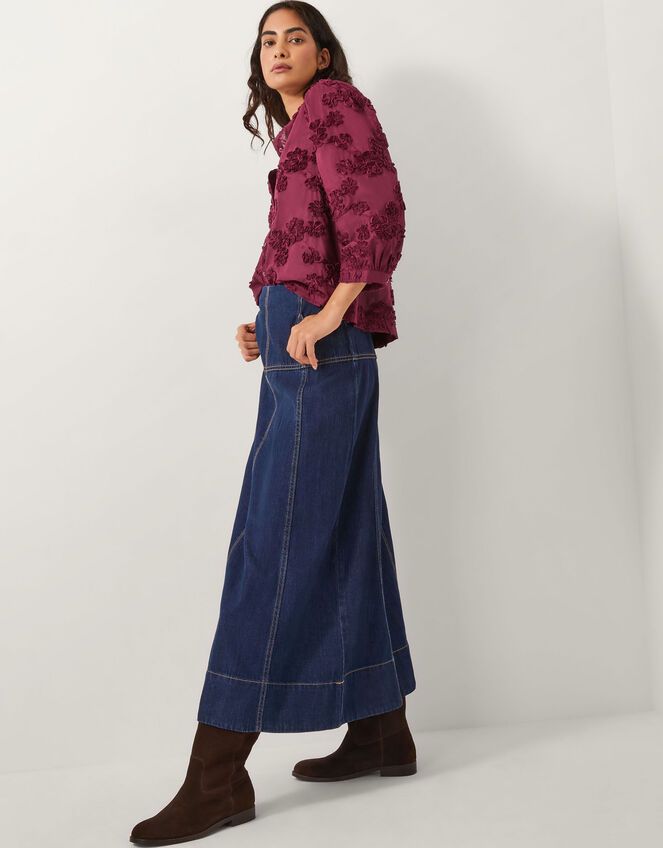 Blair Floral Appliqu&eacute; Blouse, Red (CHERRY), large