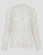 Lottie Lace Shirt, Ivory (IVORY), large
