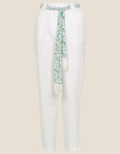 Tapered Trousers with LENZING™ ECOVERO™ , Ivory (IVORY), large