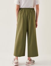 Jo Jersey Culotte Trousers, Green (KHAKI), large