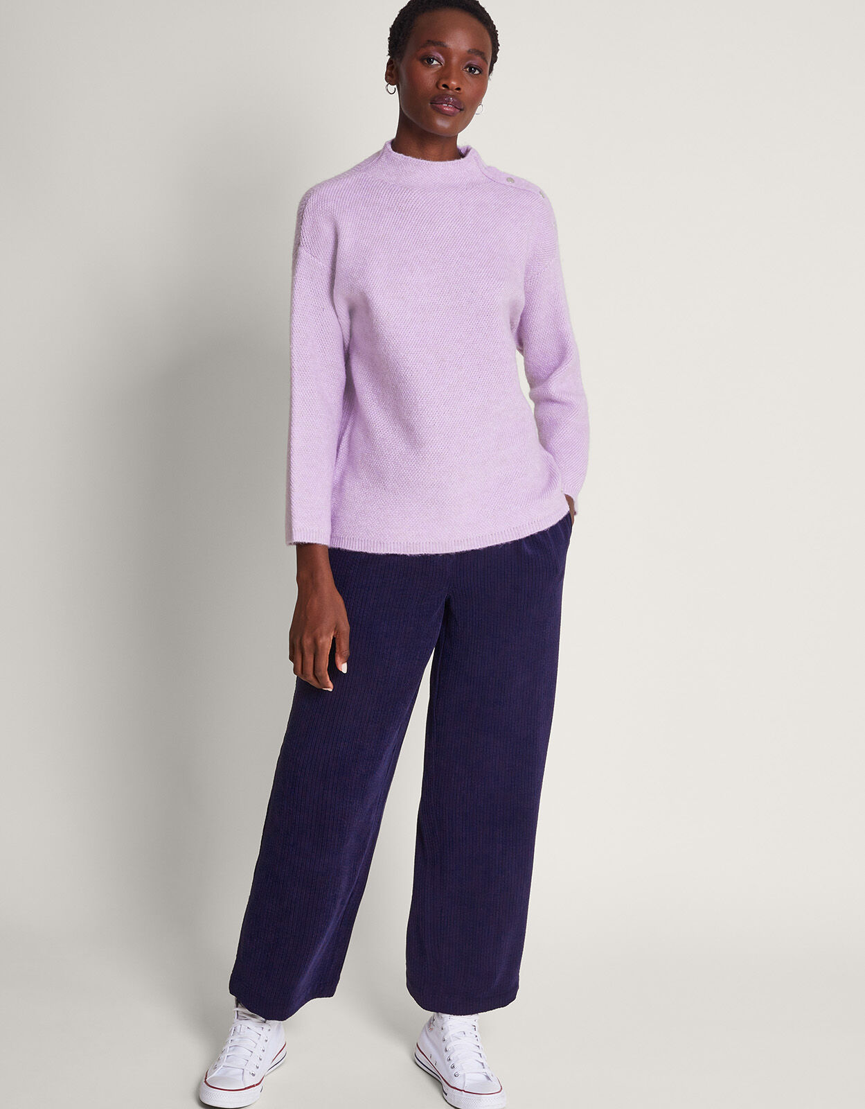 Billie Button Jumper Purple Knitwear Monsoon US