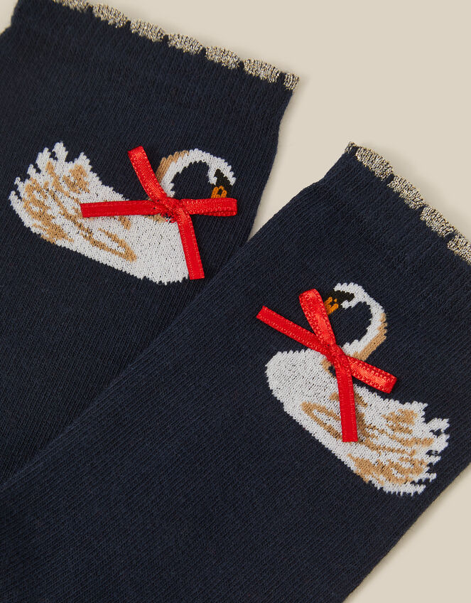 Swan Bow Socks, , large