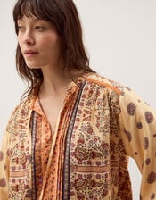 Ines Floral Print Blouse, Natural (STONE), large