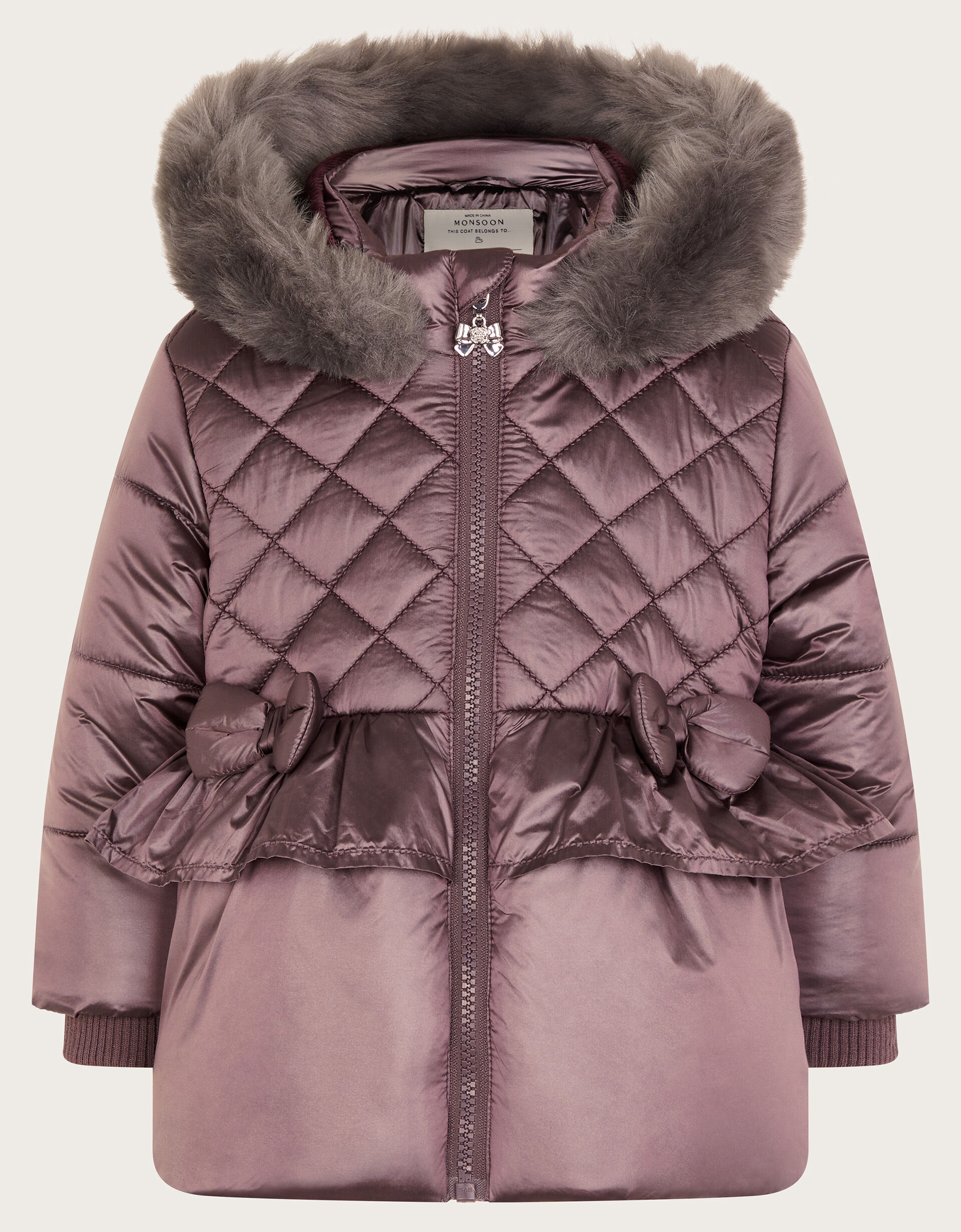 Baby Metallic Bow Padded Coat Metalics Children s Outerwear Monsoon Global