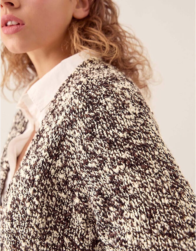 East Willow Boucle Knit Cardigan, Brown (BROWN), large