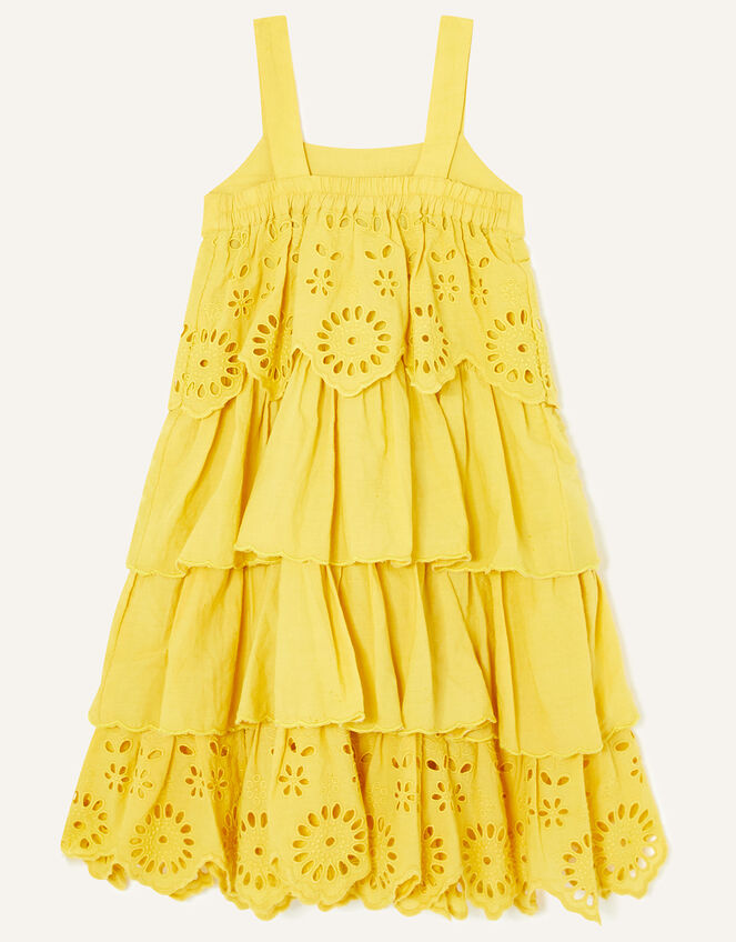 Multi Layer Broderie Dress, Yellow (YELLOW), large