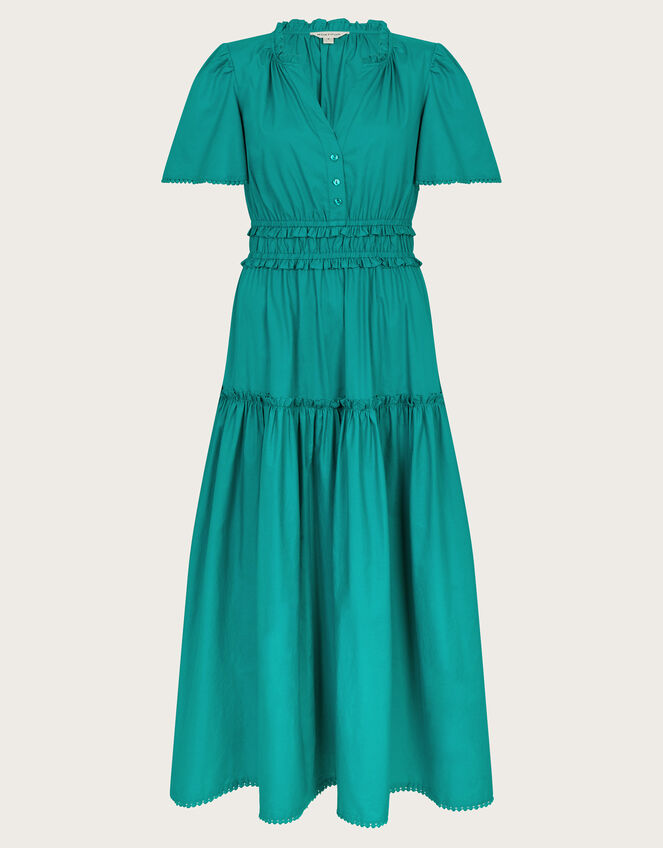 Lorena Frill Midi Dress, Teal (TEAL), large