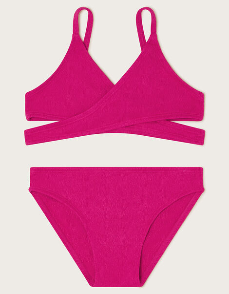 Texture Wrap Bikini Set, Pink (PINK), large