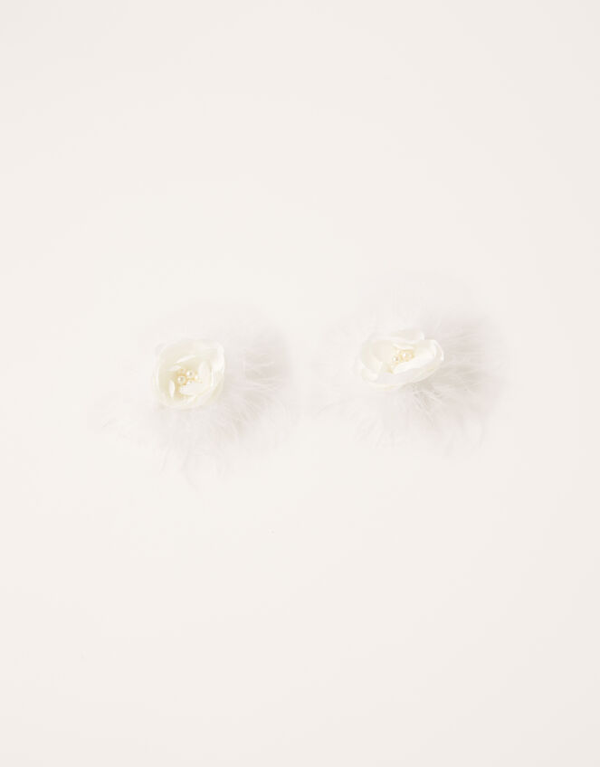 Pearly Bloom Flower Hair Clips, , large