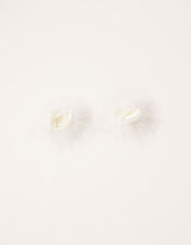 Pearly Bloom Flower Hair Clips, , large