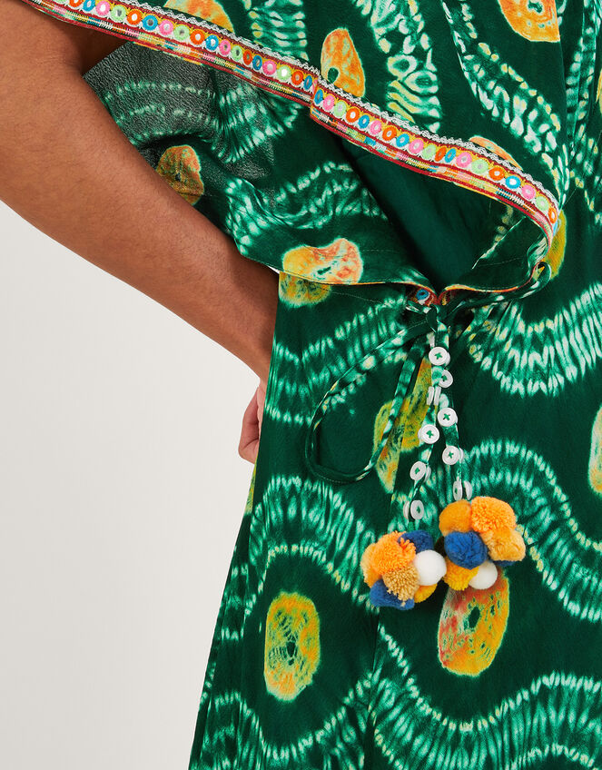 Bandhani Tie Dye Dress with LENZING™ ECOVERO™, Green (GREEN), large