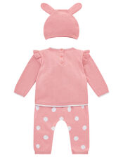 Newborn Baby Bunny Knit Set with Hat, Pink (PINK), large