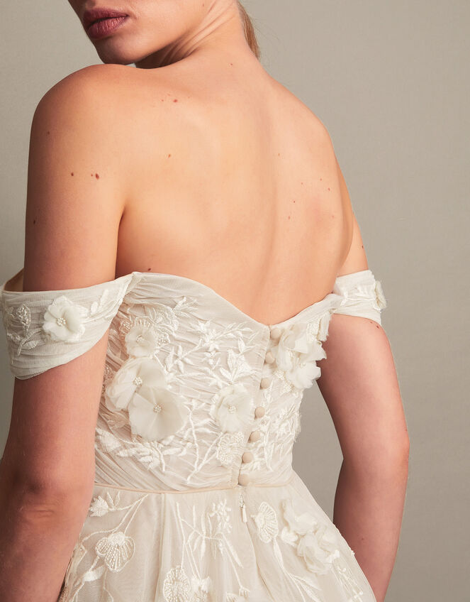 Luciane Off-Shoulder Bridal Dress, Ivory (IVORY), large