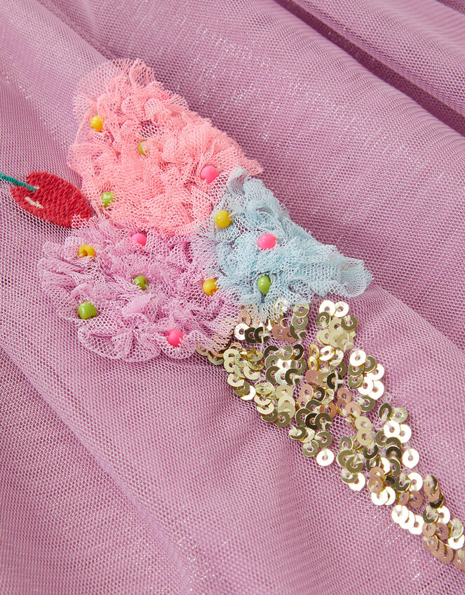 Embellished Ice Cream Disco Dress, Purple (LILAC), large
