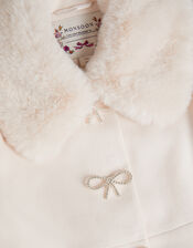 Isabella Faux Fur Collar Coat, Ivory (IVORY), large