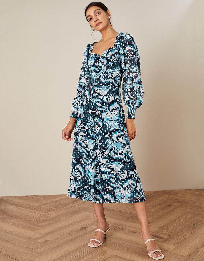 Briony Shimmer Butterfly Dress, Blue (NAVY), large