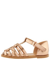 Baby Rose Gold Caged Sandals, Gold (ROSE GOLD), large