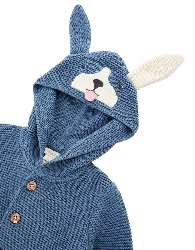 Newborn Baby Dog Cardigan in Organic Cotton, Blue (BLUE), large