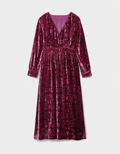 East Jude Print Velvet Midi Dress, Red (BERRY), large