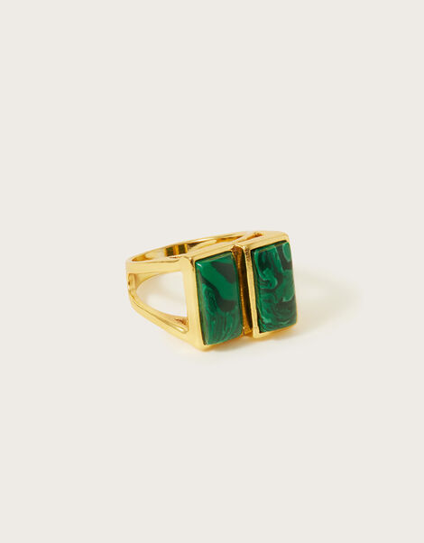 Emerald Stone Chunky Ring Gold, Gold (GOLD), large