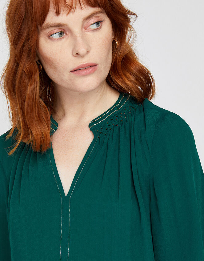 Willow Embellished Lightweight Blouse, Green (GREEN), large