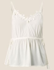 Flower Trim Cami Top in LENZING™ ECOVERO™, White (WHITE), large